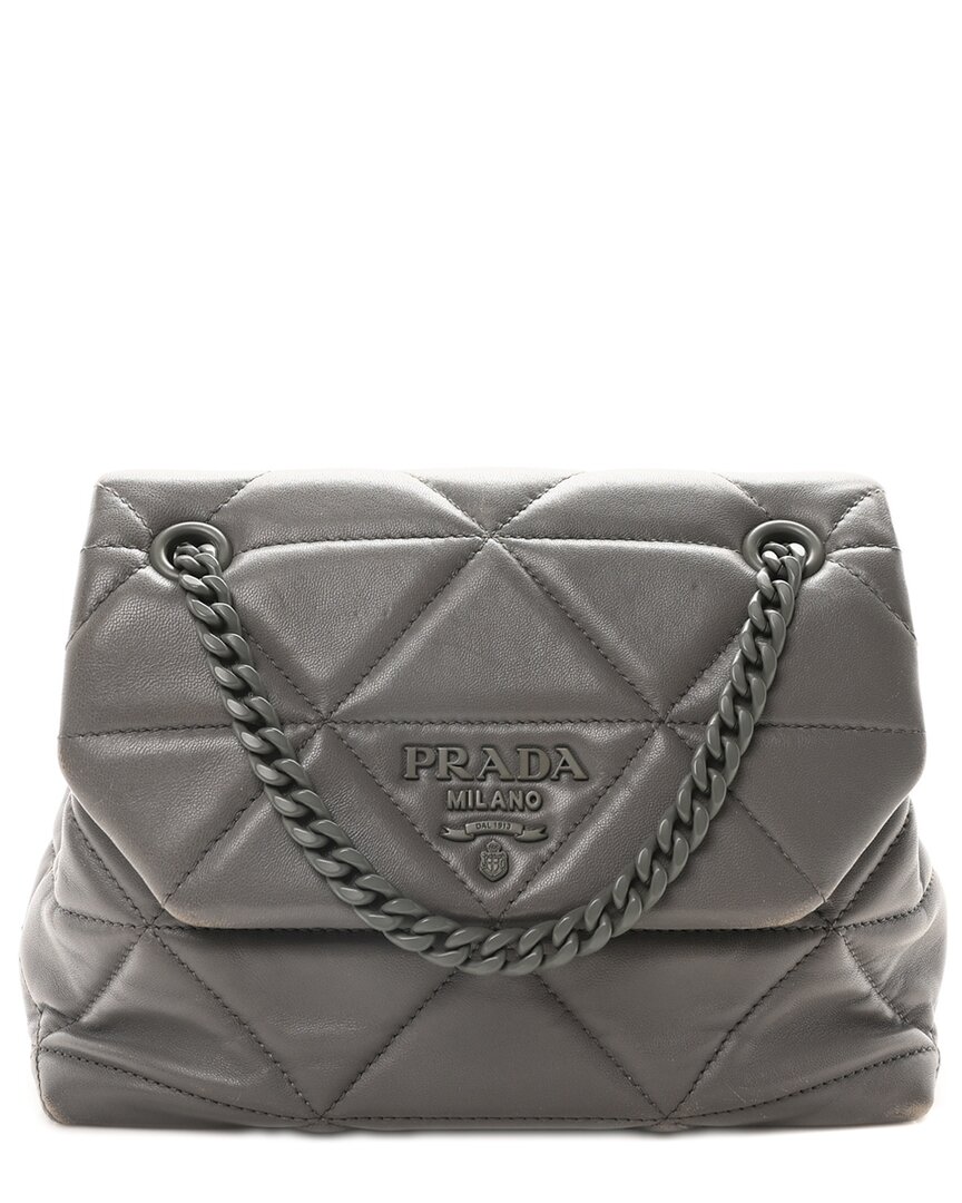 Prada Marmo Nappa Leather Triangle Stitched Small Spectrum Bag (authentic Pre- Loved)