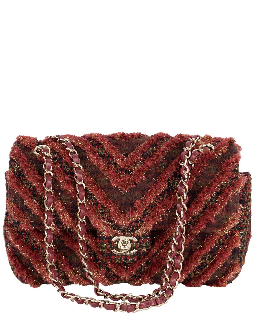 Pre-owned Chanel Red Tweed Flap Bag - '20s