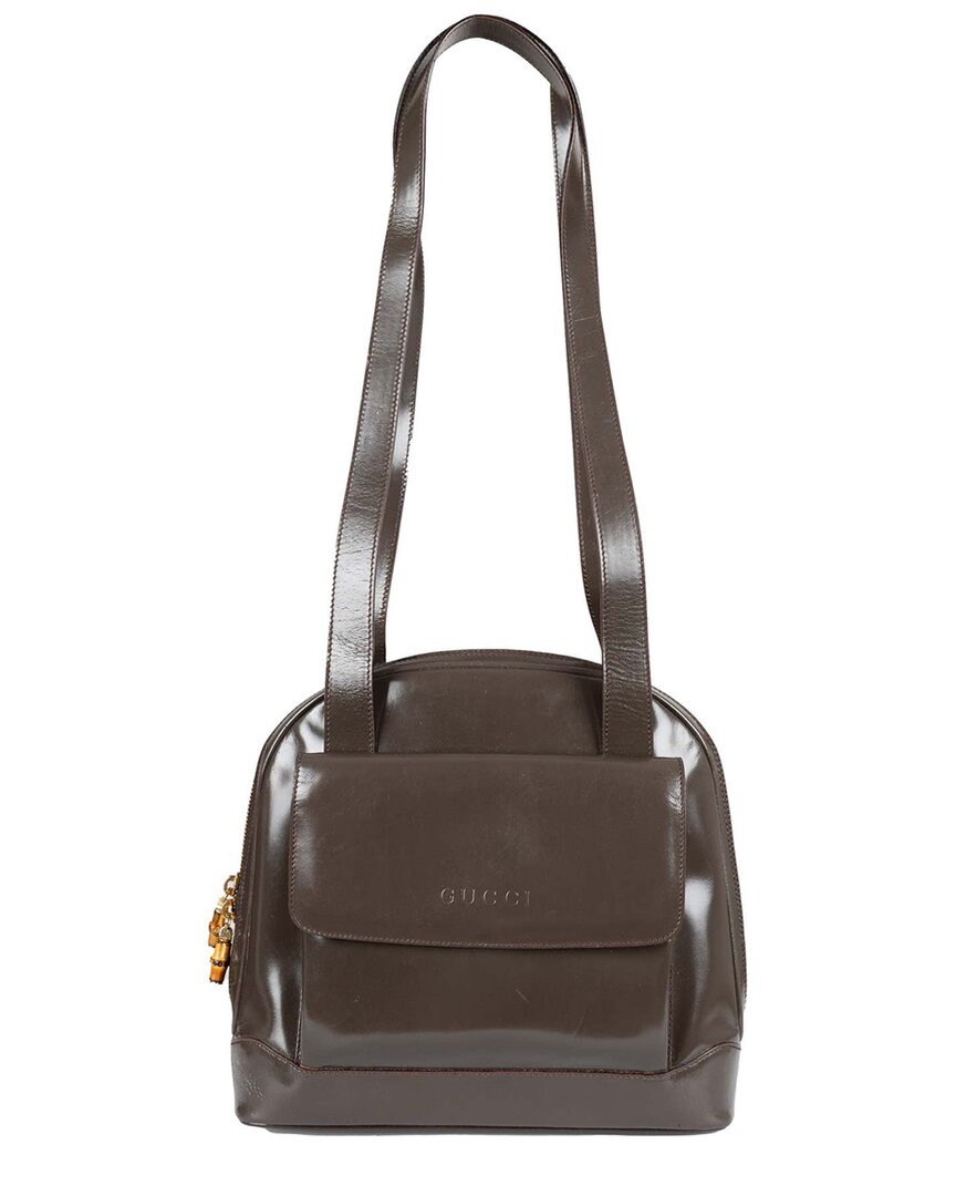 Gucci Brown Patent Leather Shoulder Bag - '00s (authentic Pre-loved) In Brown