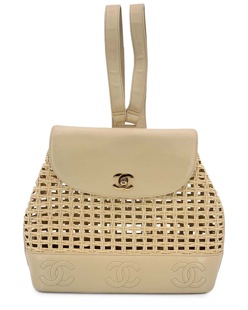 Pre-owned Chanel Brown Leather Timeless/classique Backpack (authentic Pre-loved)