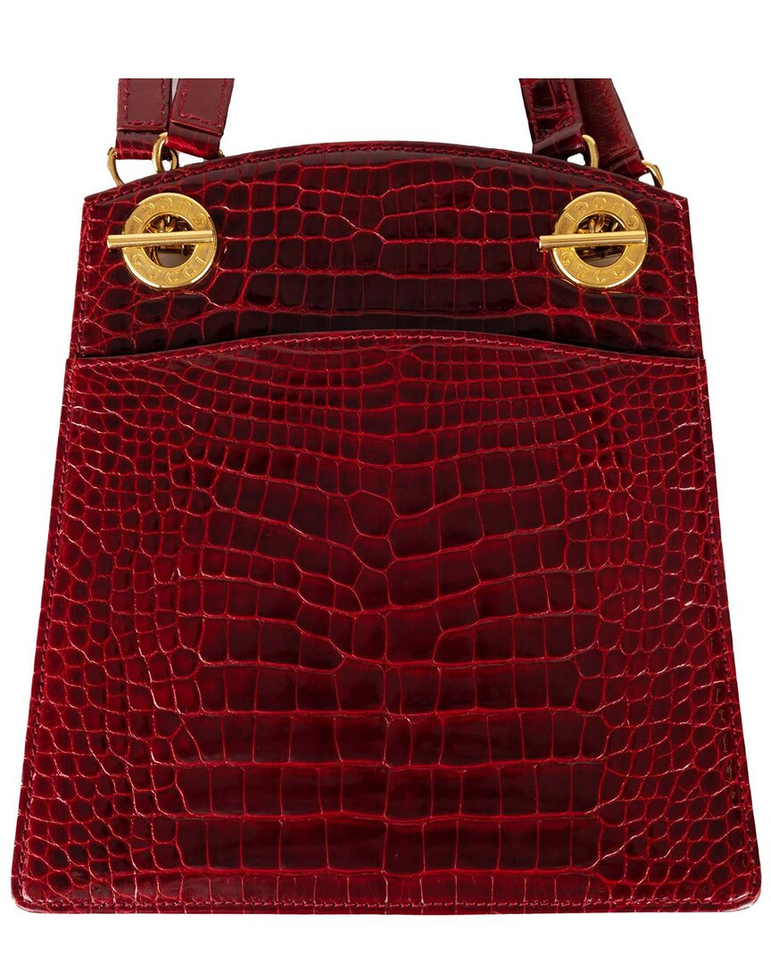 Gucci Red Leather Exotic Crossbody - '80s (authentic Pre-loved)