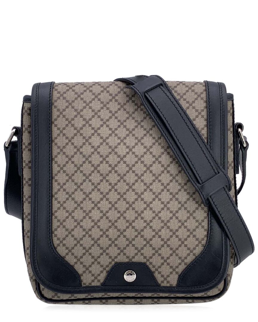 Gucci Brown Cotton Crossbody (authentic Pre-loved) In Multi
