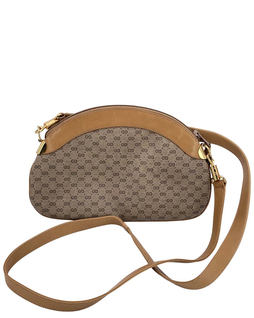 Gucci Brown Cotton Ophidia Zip Crossbody (authentic Pre-loved) In Brown