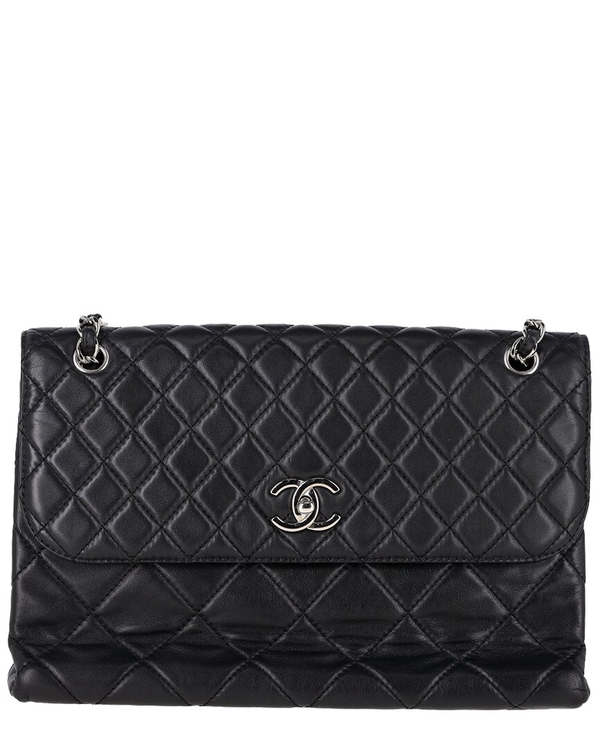 Pre-owned Chanel Black Sheep Leather Maxi Quilted (authentic Pre-loved)