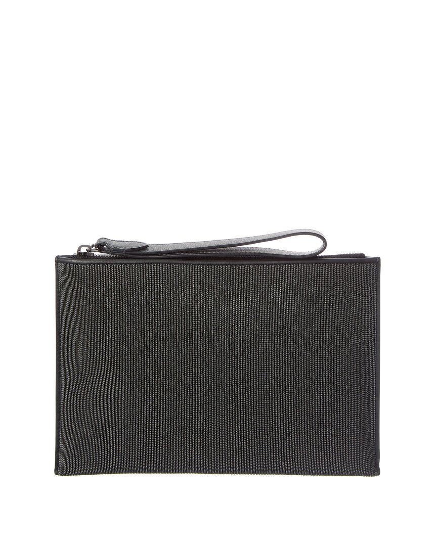 Brunello Cucinelli Leather Pouch In Black