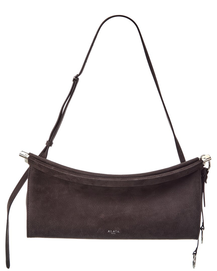 Alaïa Le Click East West Medium Leather Shoulder Bag In Black