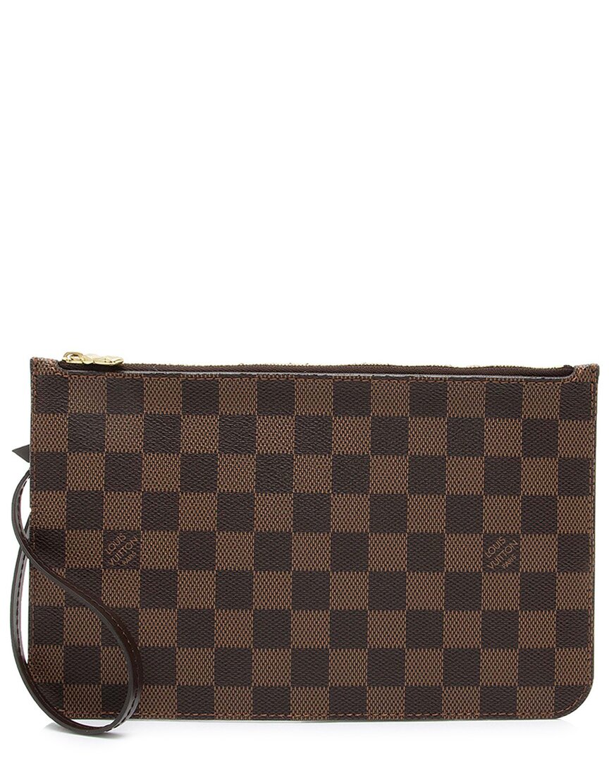 Pre-owned Louis Vuitton Brown Damier Ebene Neverfull Mm Pochette (authentic Pre-loved)