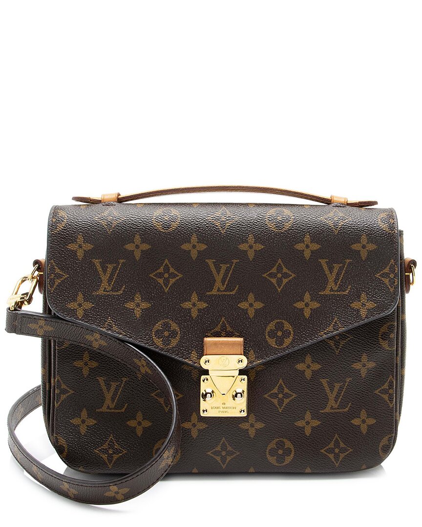 Pre-owned Louis Vuitton Brown Monogram Canvas Pochette Metis (authentic Pre-loved)