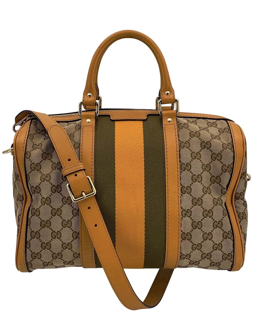 Gucci Yellow Cotton Boston Handbag (authentic Pre-loved)