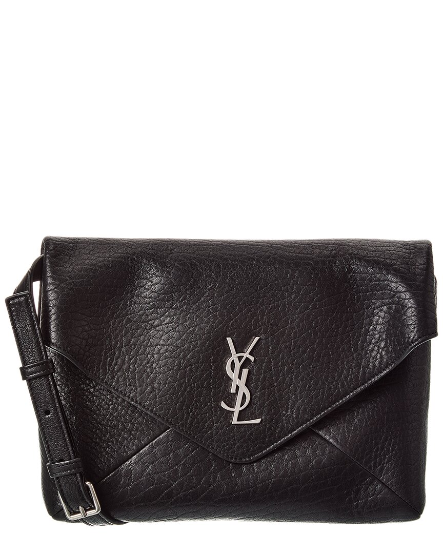 Saint Laurent Cassandre Leather Shoulder Bag In Black