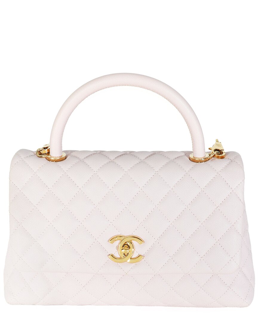 CHANEL Pre-owned Purple Quilted Leather Medium Coco Top Handle Handbag (authentic Pre- Loved)