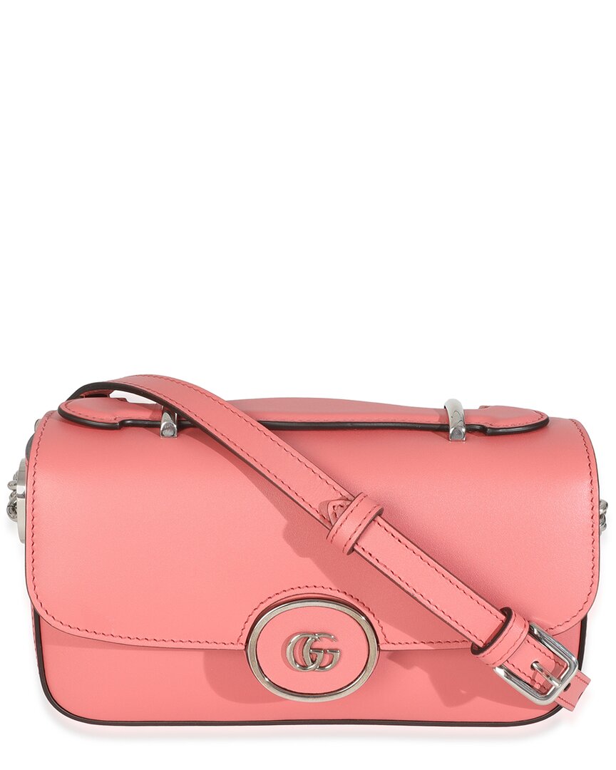 Gucci Pink Leather Petite Gg Top Handle Shoulder Bag (authentic Pre-loved) In Pink