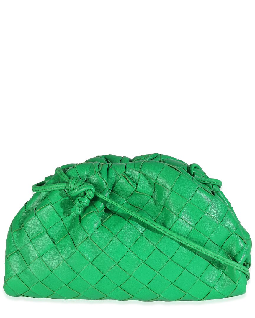 Bottega Veneta Green Intrecciato Leather The Mini Pouch (authentic Pre-loved) In Green