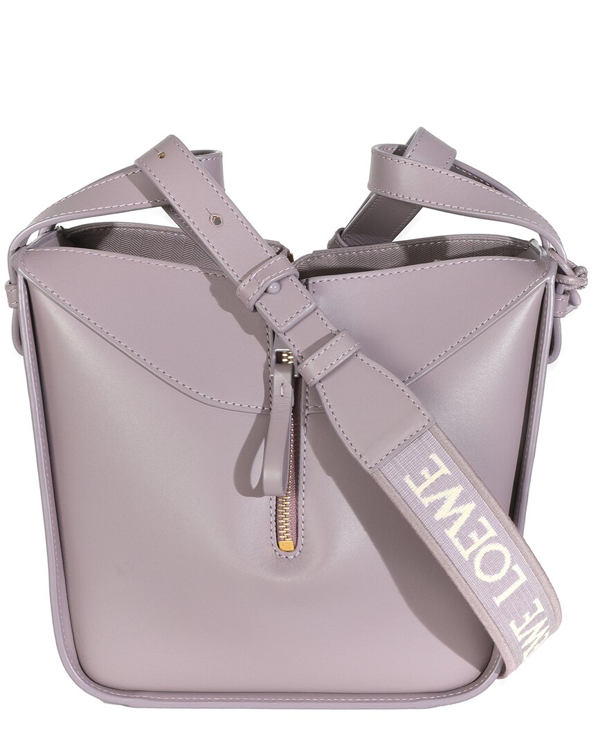 Loewe Compact Hammock Leather Handbag In Purple
