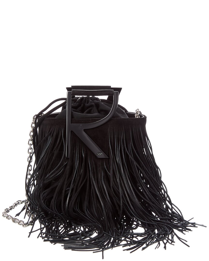 Roger Vivier Mini Suede Shoulder Bag In Black