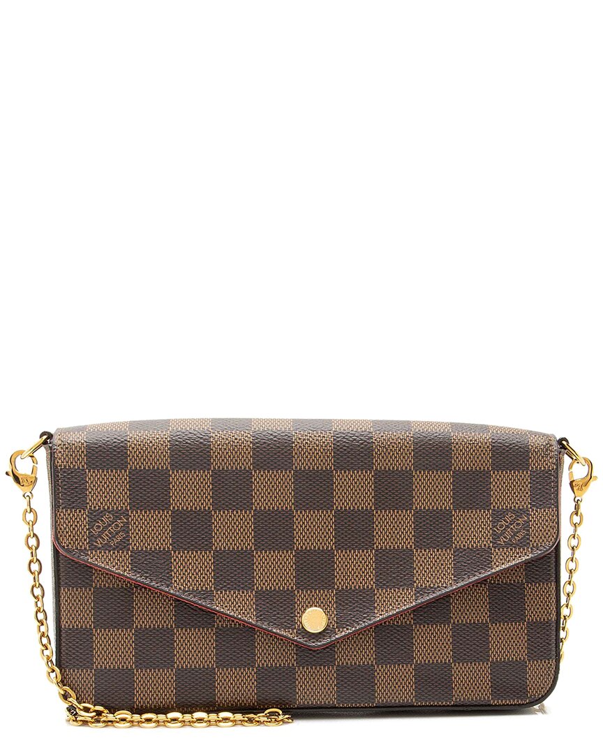 Pre-owned Louis Vuitton Brown Damier Ebene Felicie Pochette (authentic Pre-loved)