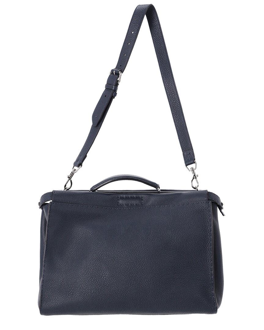 Fendi Leather  Large Peekaboo (authentic Pre-loved) In Blue