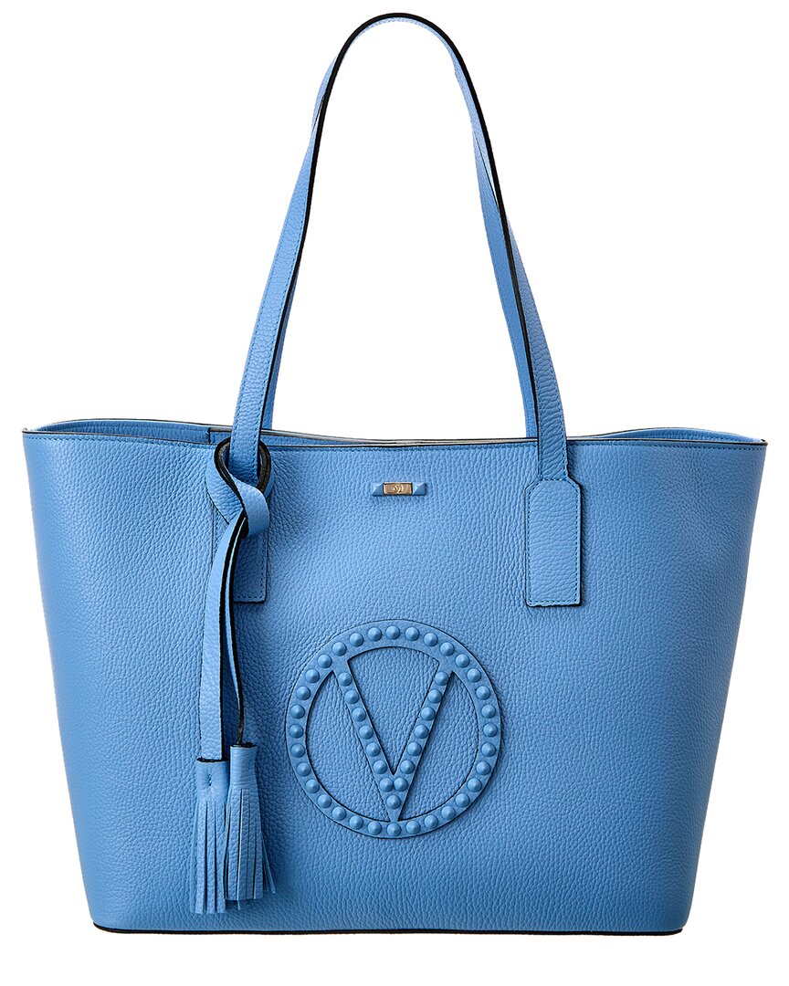 Valentino By Mario Valentino Soho Rock Leather Tote In Blue