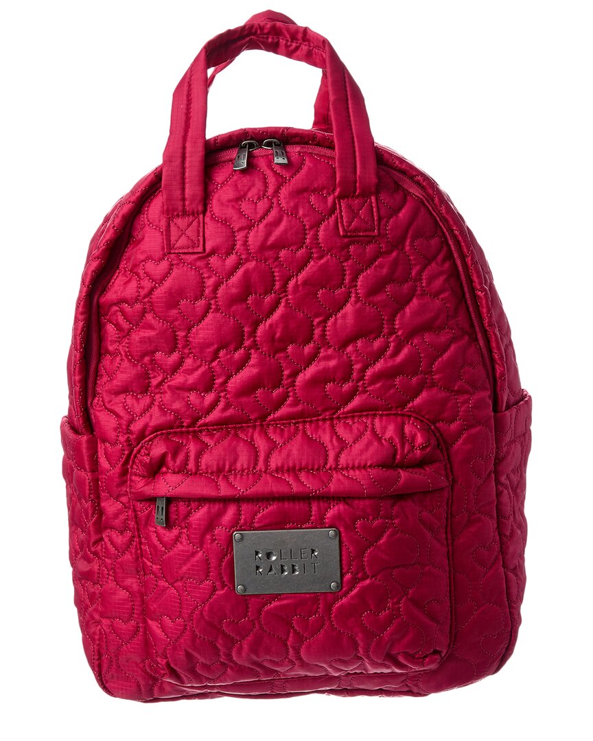 Roller Rabbit Solid Quilted Backpack In Red