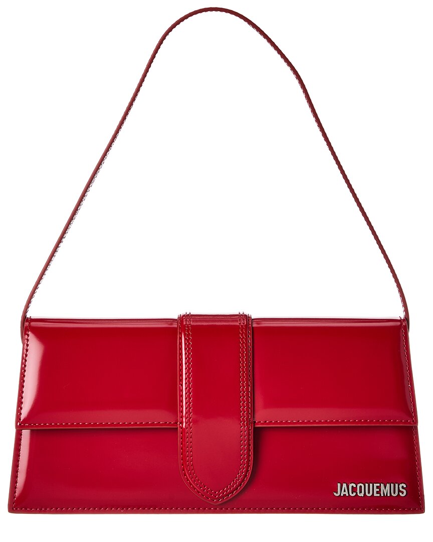 Jacquemus Bambino Long Leather Shoulder Bag In Red