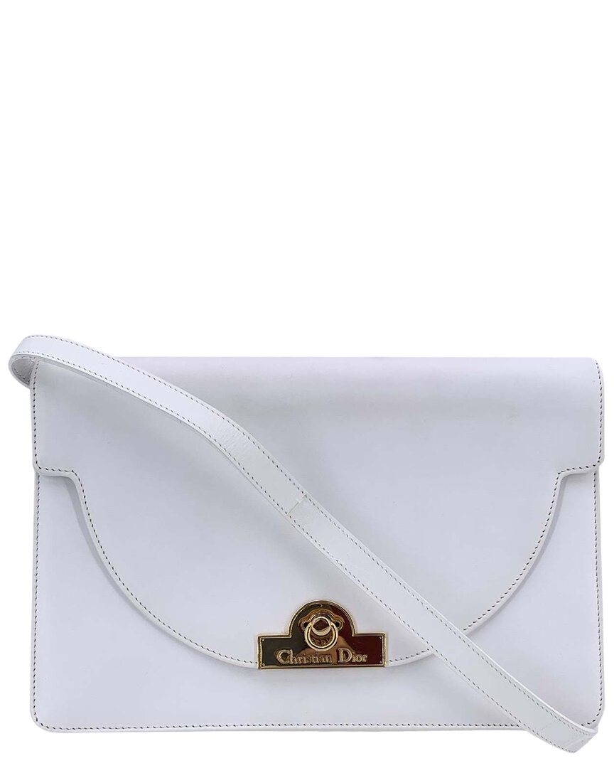 Dior White Leather Shoulder Bag (authentic Pre-loved) In White