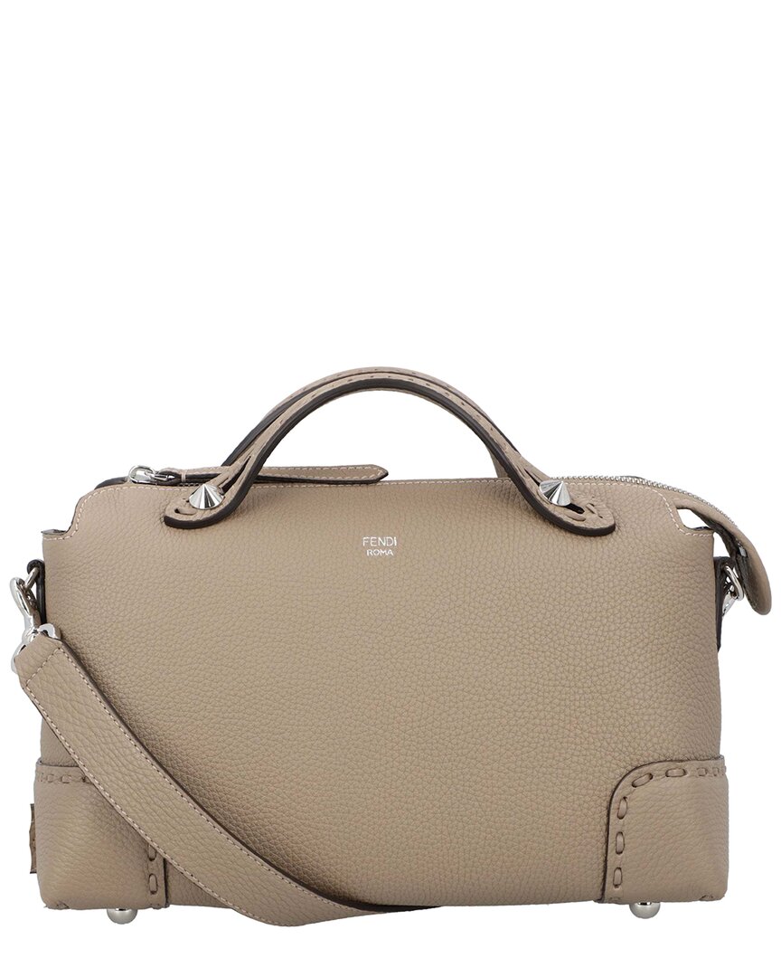 Fendi Brown Leather By The Way Medium In Neutral