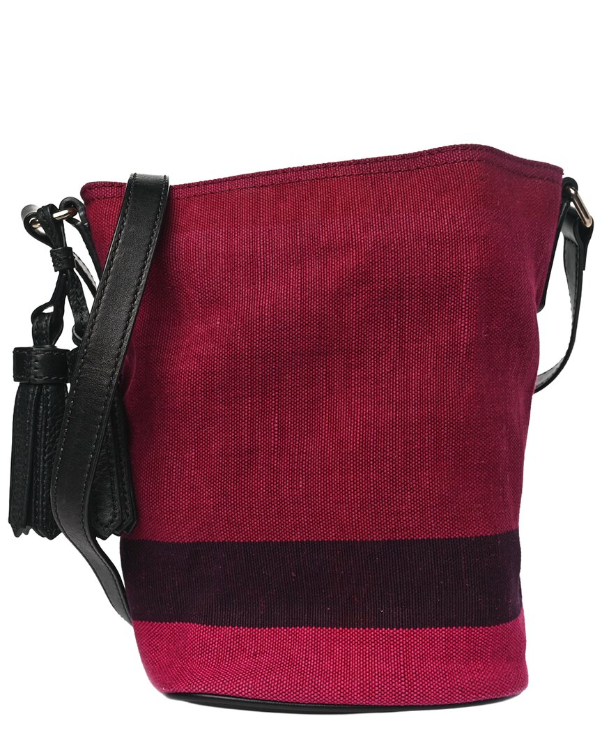 Burberry Pool Mega Check Leather Mini Ashby Hobo Bag (authentic Pre-loved) In Burgundy