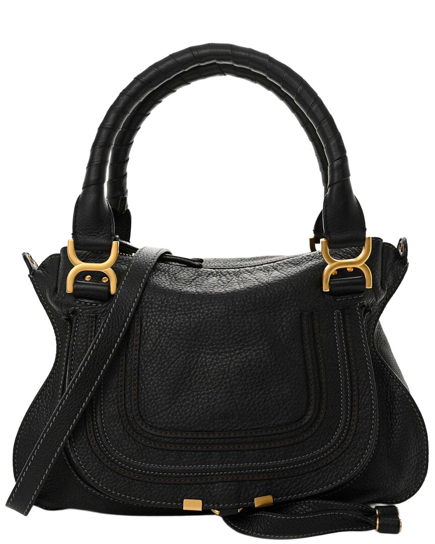 Chloé Black Calfskin Leather Medium Marcie Satchel (authentic Pre-loved)