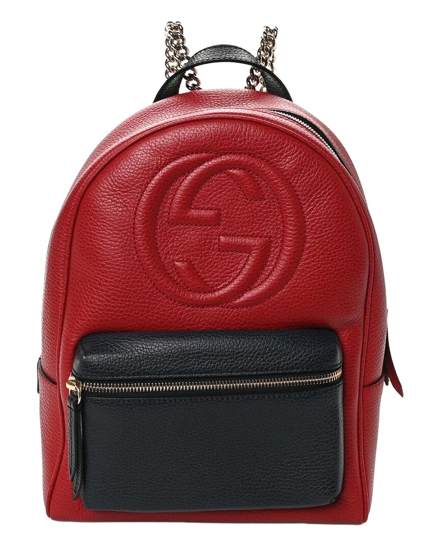 Gucci Soho Leather Backpack In Burgundy
