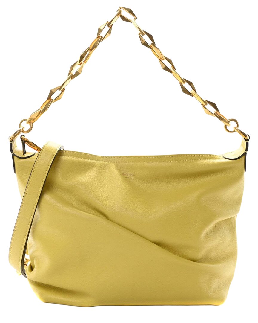 Jimmy Choo Yellow Soft Calf Leather Soft Diamond Hobo Bag (authentic Pre- Loved)