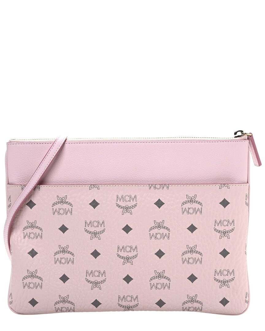 Mcm Powder Pink Visetos Coated Canvas Medium Crossbody Pouch (authentic Pre-  Loved)