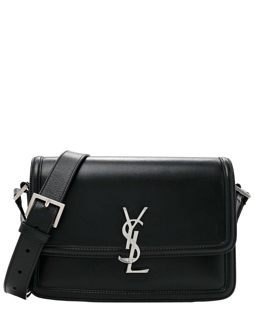 Saint Laurent Solferino Medium Leather Satchel In Black