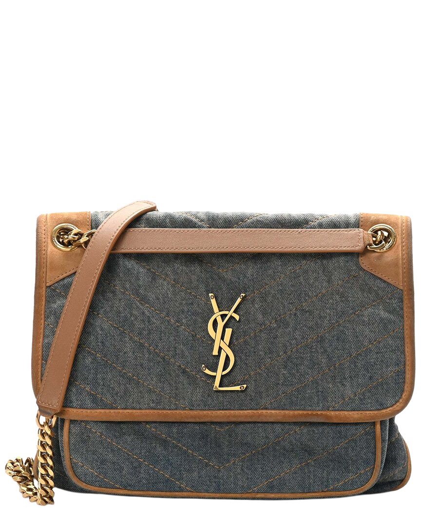 Saint Laurent Niki Medium Suede Satchel