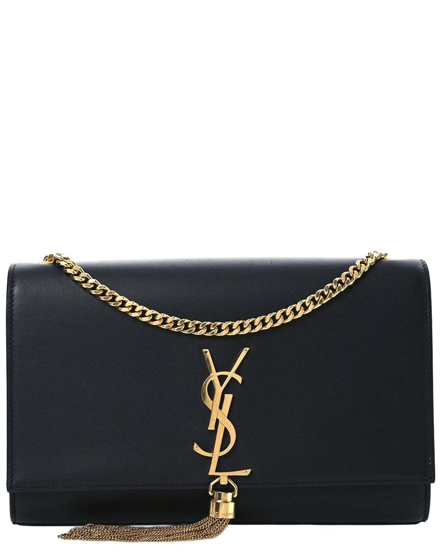 Saint Laurent Kate Tassel Medium Leather Satchel In Black