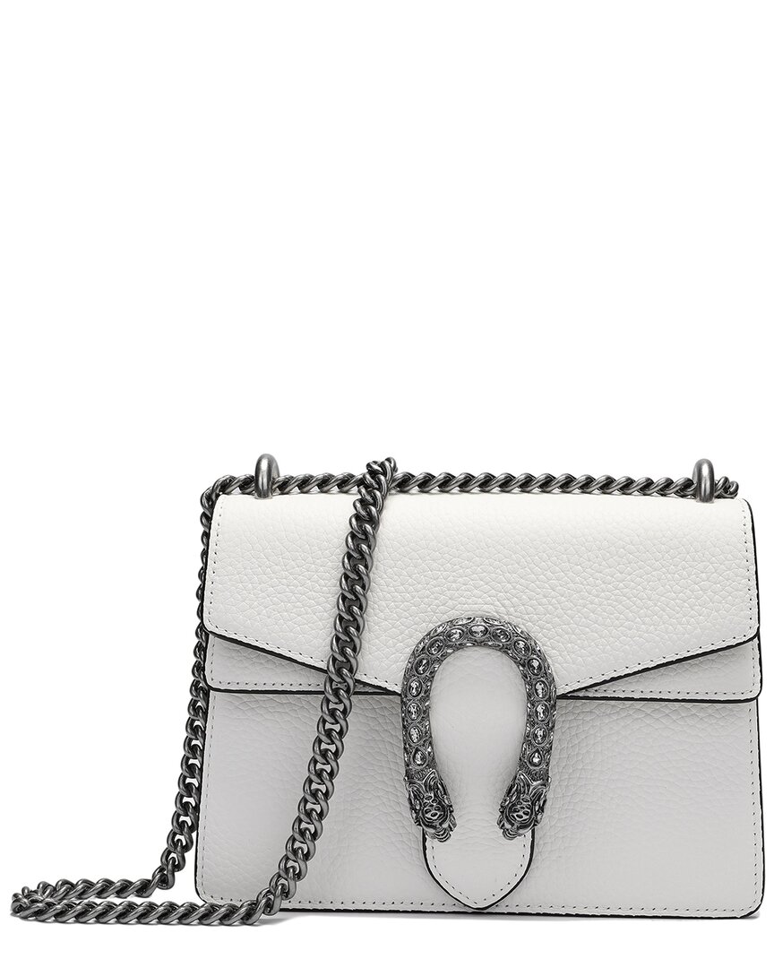 Tiffany & Fred Paris Pebbled Leather Crossbody In White