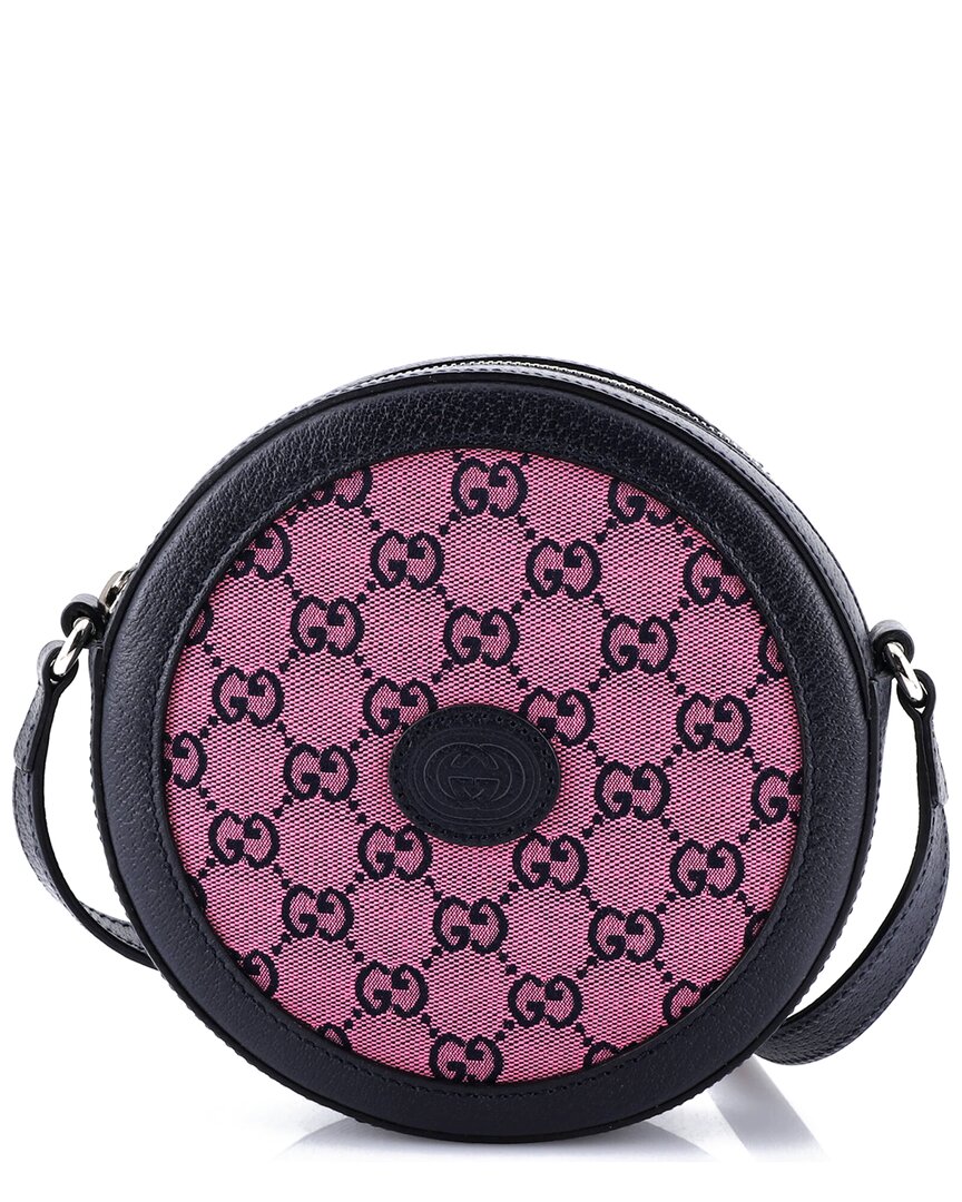 Gucci Pink Gg Canvas Interlocking G Patch Round Shoulder Bag (authentic Pre-  Loved)