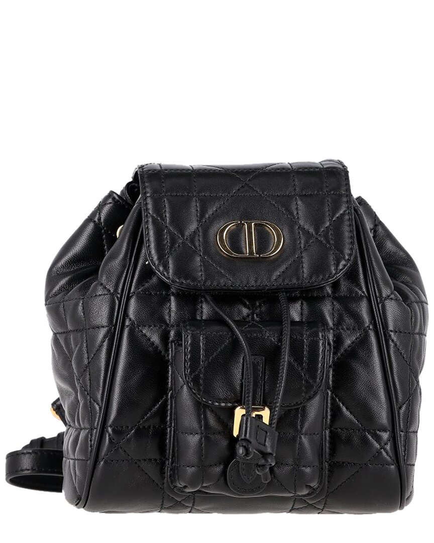 Dior Black Leather Small Caro Backpack (authentic Pre-loved)