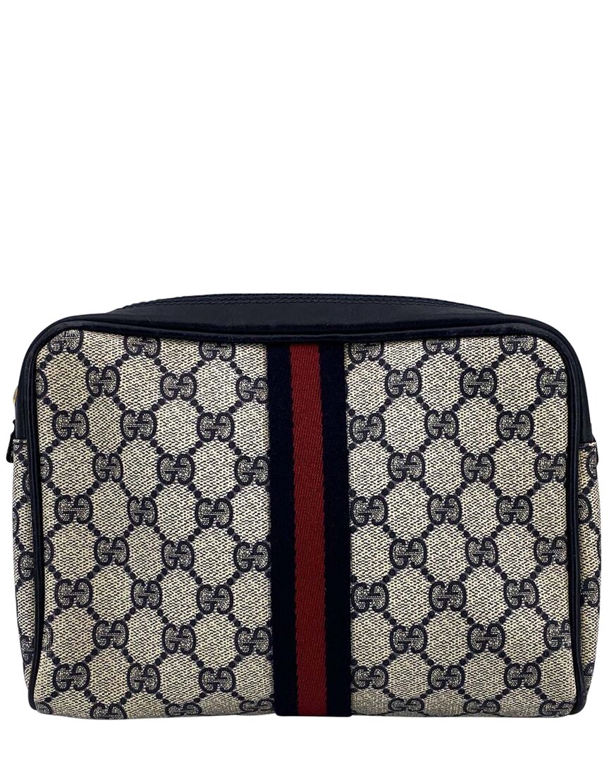 Gucci Blue Cotton Ophidia Clutch (authentic Pre-loved)