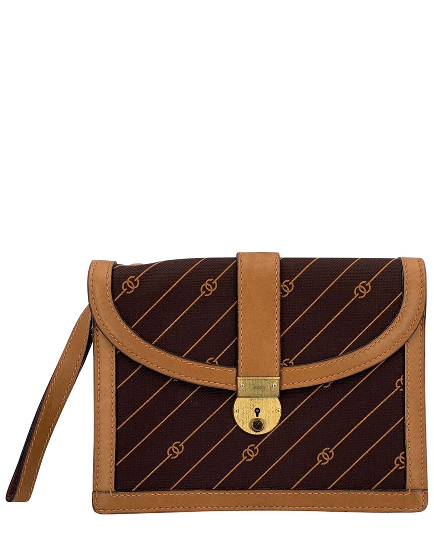 Gucci Brown Cotton Clutch Bag (authentic Pre-loved)