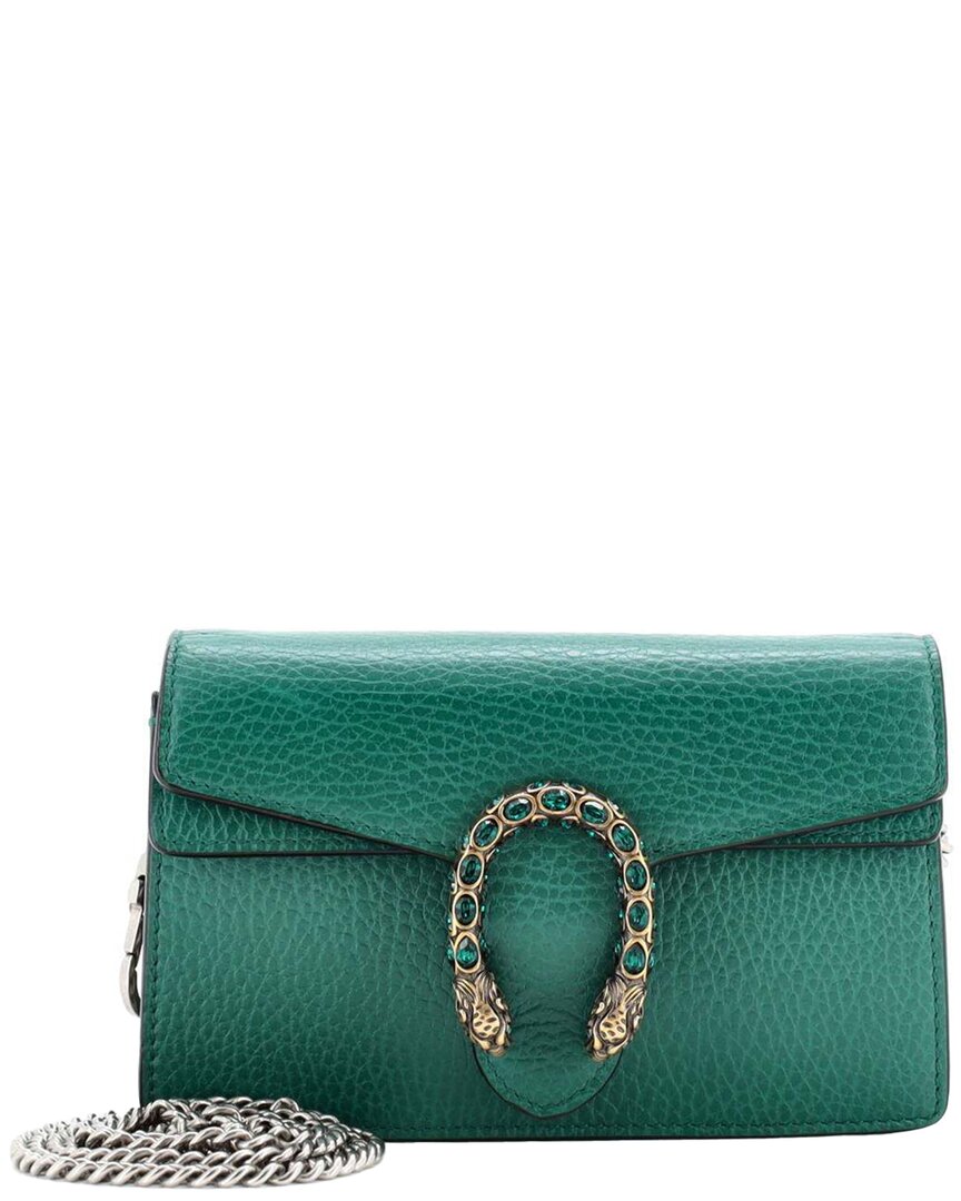 Gucci Green Sheep Leather Dionysus Bag Super Mini (authentic Pre-loved)