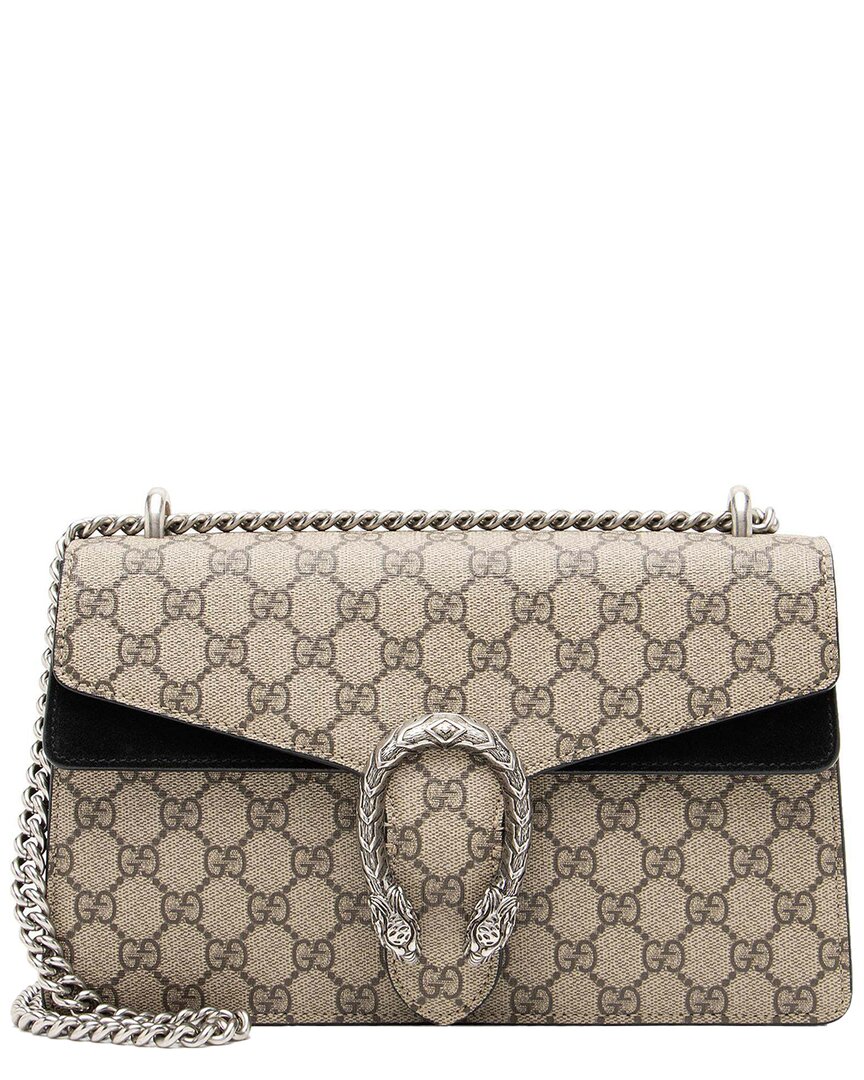 Gucci Beige Gg Supreme Canvas Gg Supreme Canvas Dionysus Small Shoulder Bag  (authentic Pre-loved) In Brown