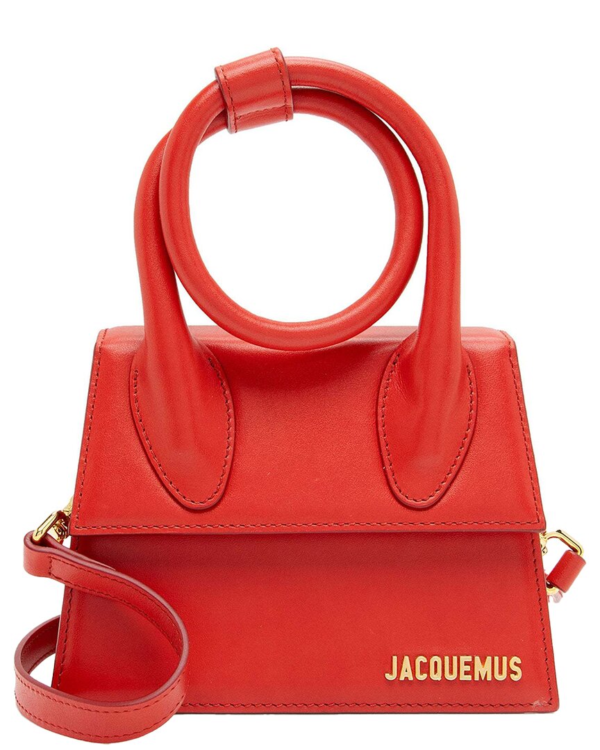 Jacquemus Leather Le Chiquito Noeud Bag In Red