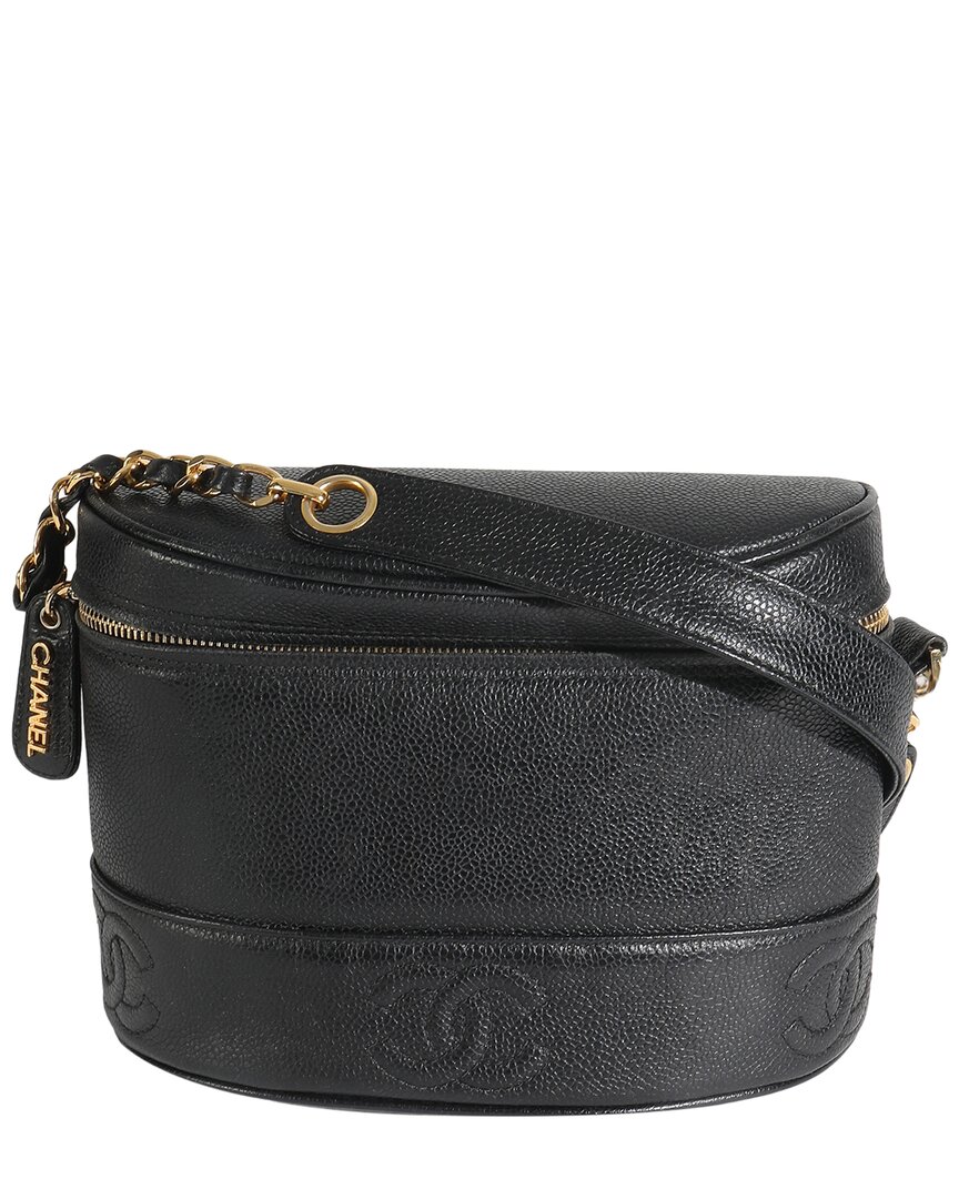 Click to view more detailed imagery on our partner's website Pre-owned Chanel Black Caviar Leather Triple Cc Crossbody Handbag (authentic Pre-loved)