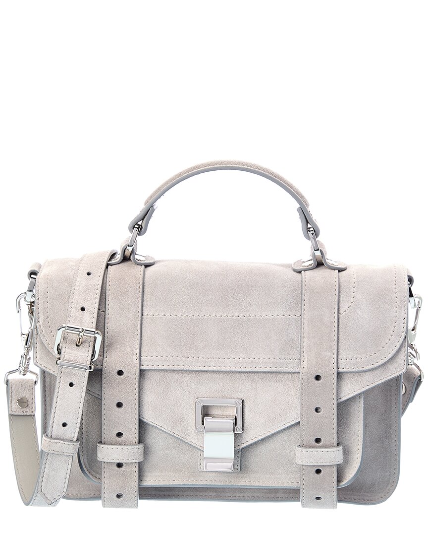 Proenza Schouler Ps1 Tiny Suede Shoulder Bag In Grey ModeSens