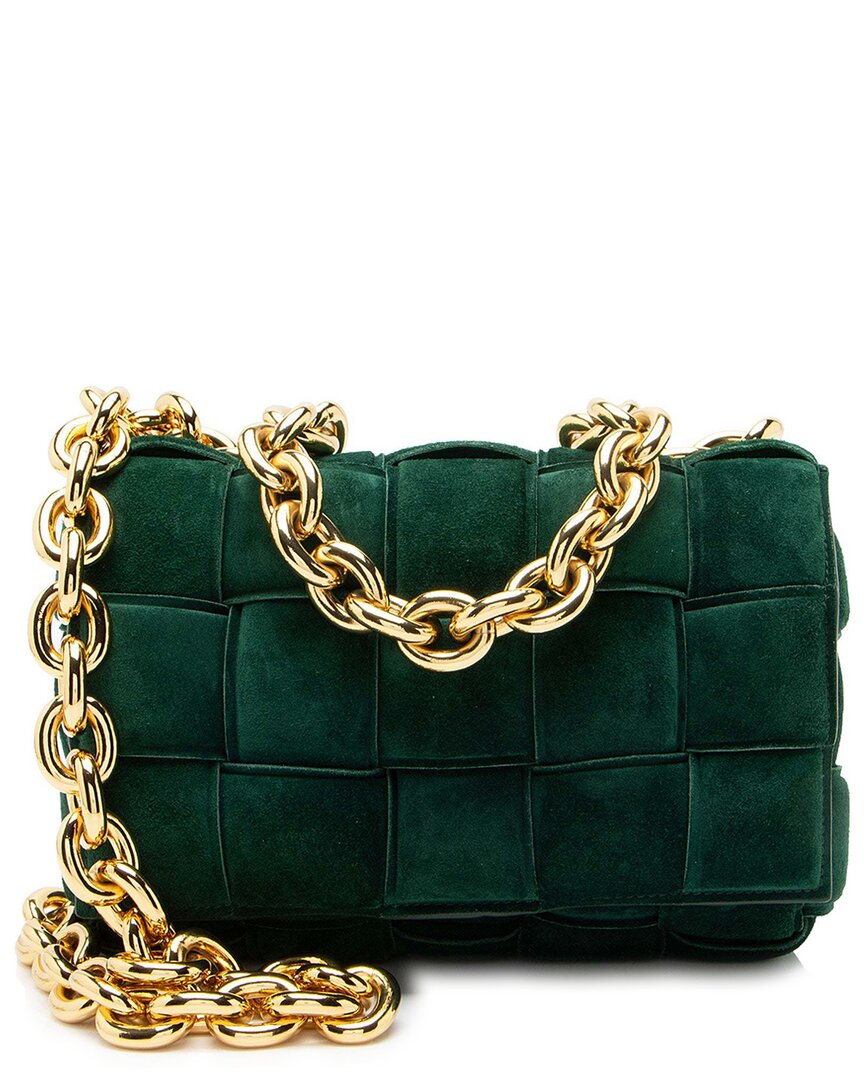 Bottega Veneta Suede Cassette Chain Maxi Shoulder Bag (authentic Pre-loved)