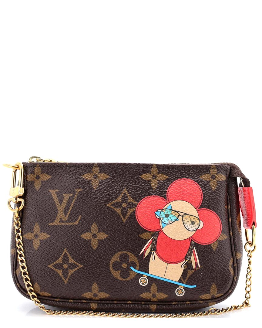 Pre-owned Louis Vuitton Pochette Accessories Limited Edition Vivienne Xmas Monogram Canvas Mini (authentic Pre