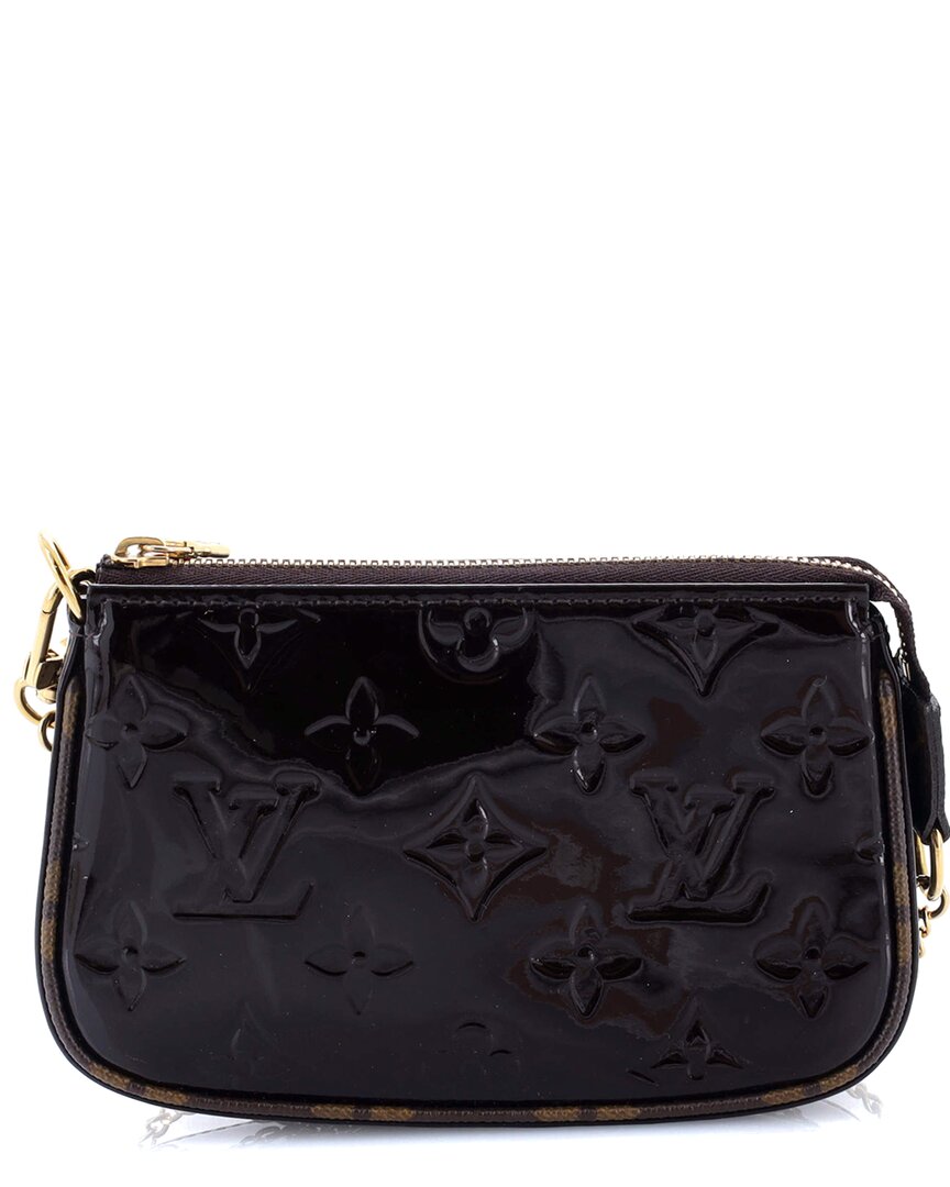 Pre-owned Louis Vuitton Pochette Accessories Monogram Vernis With Monogram Canvas Mini (authentic Pre-loved)