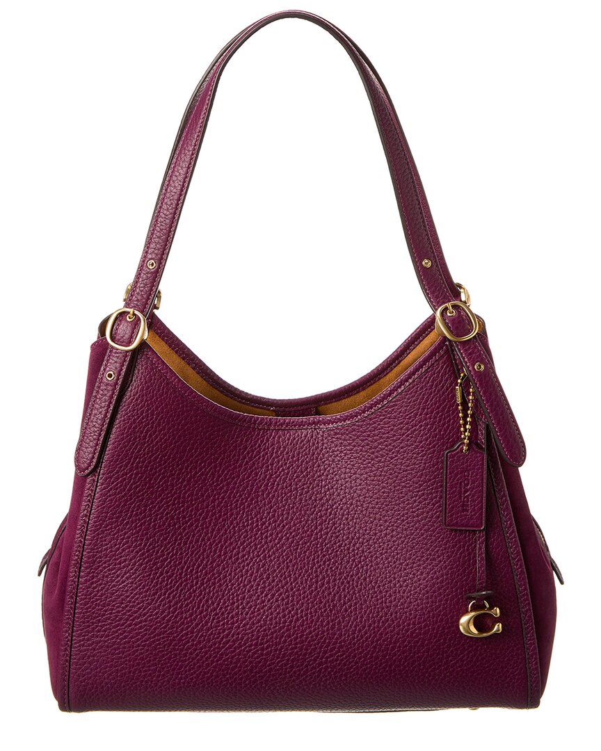 COACH LORI LEATHER & SUEDE SHOULDER BAG