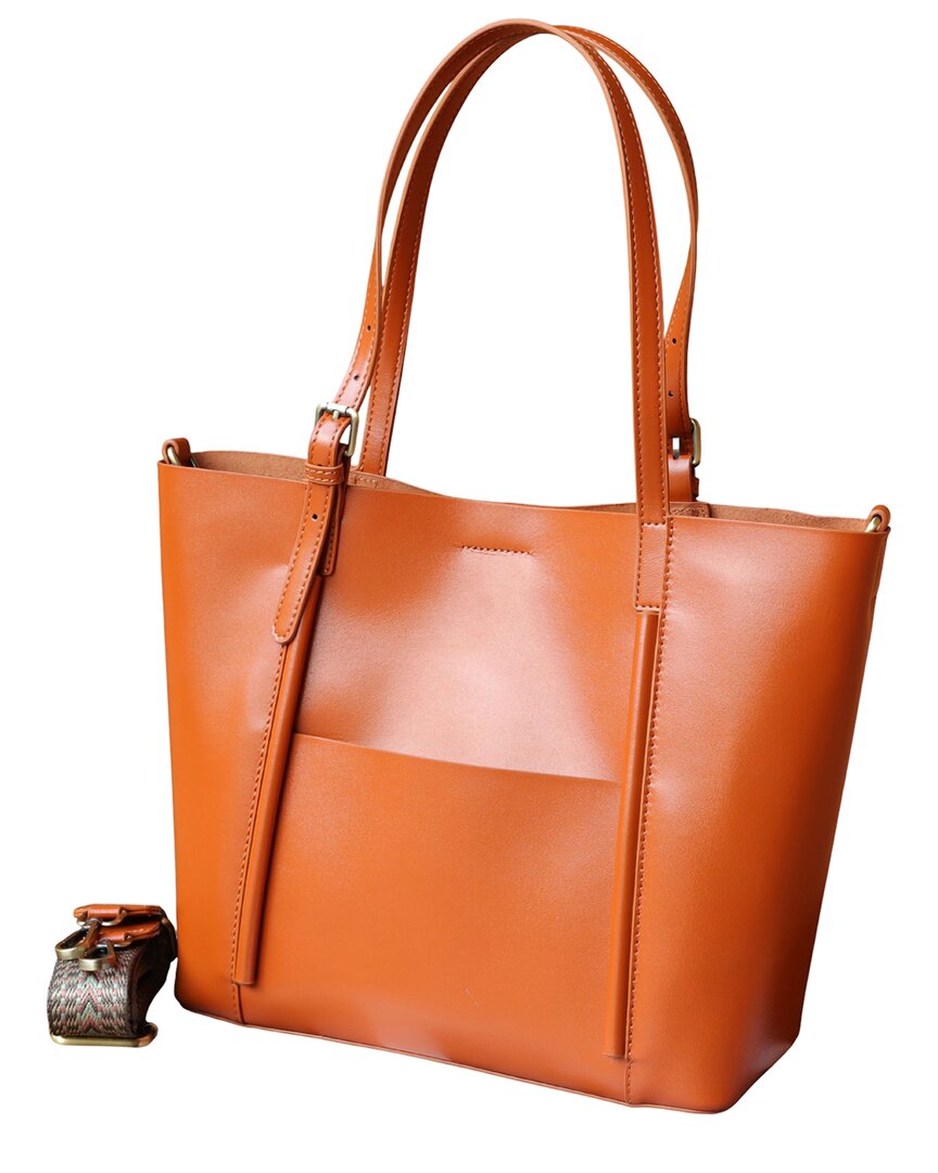 Bella Desert Leather Tote In Brown