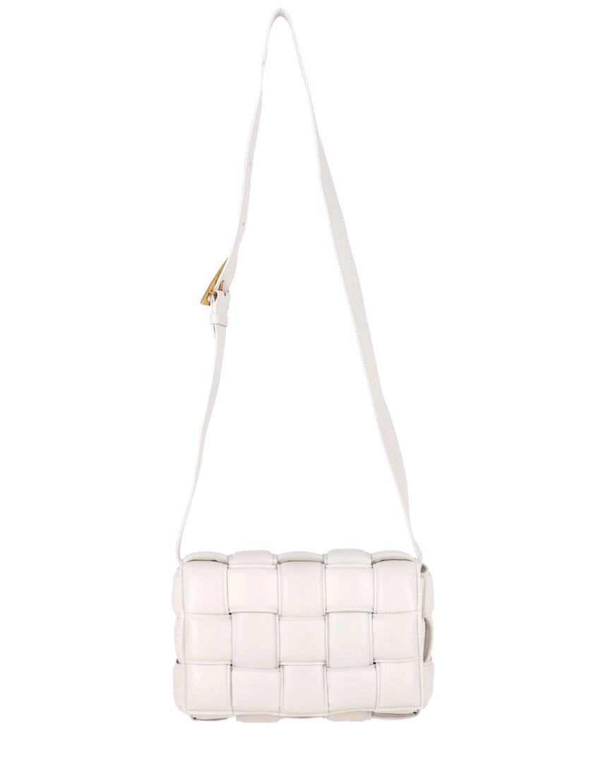 Bottega Veneta Ecru Sheep Leather Padded Cassette Shoulder Bag (authentic Pre- Loved) In White